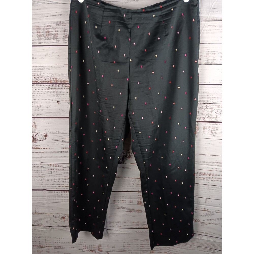 Requirements Ankle Pants Women’s 18 Black Polka Dot Cotton Blend